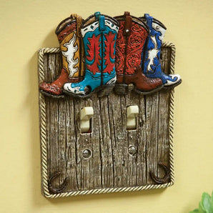 Cowboy Boot Light Switch Double