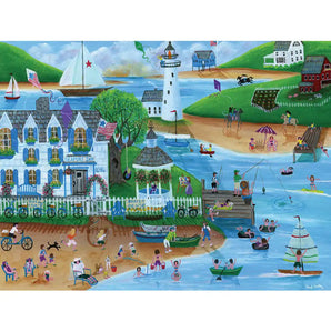 Folk Art Summertime Fun At Seaport Inn Jigsaw Puzzle