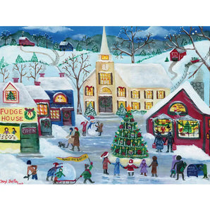 Christmas Holiday Shopping Village 1000 Large Piece Jigsaw Puzzle