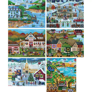 Set of 6 Cheryl Bartley 1000 Large Piece Jigsaw Puzzles