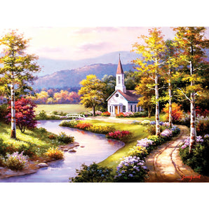 Country Chapel 1000 Large Piece Jigsaw Puzzle