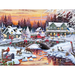 Snowy Bridge 300 Large Piece Jigsaw Puzzle