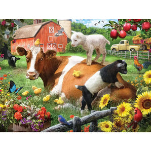 Cow and Goats Jigsaw Puzzle