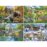 Set of 4 Mary Thompson Four Seasons Jigsaw Puzzles