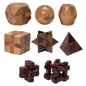 Set of 8 Classic Mini Wooden Brainteaser Sets