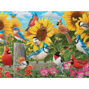 Feathered Friends and Sunflowers Cloud Nine Tessellation Jigsaw Puzzle