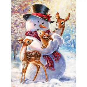 Snowman and Fawn Jigsaw Puzzle