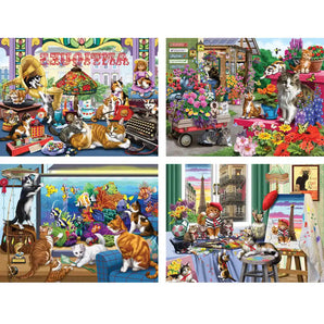 Set of 4 Nancy Wernersbach Jigsaw Puzzles