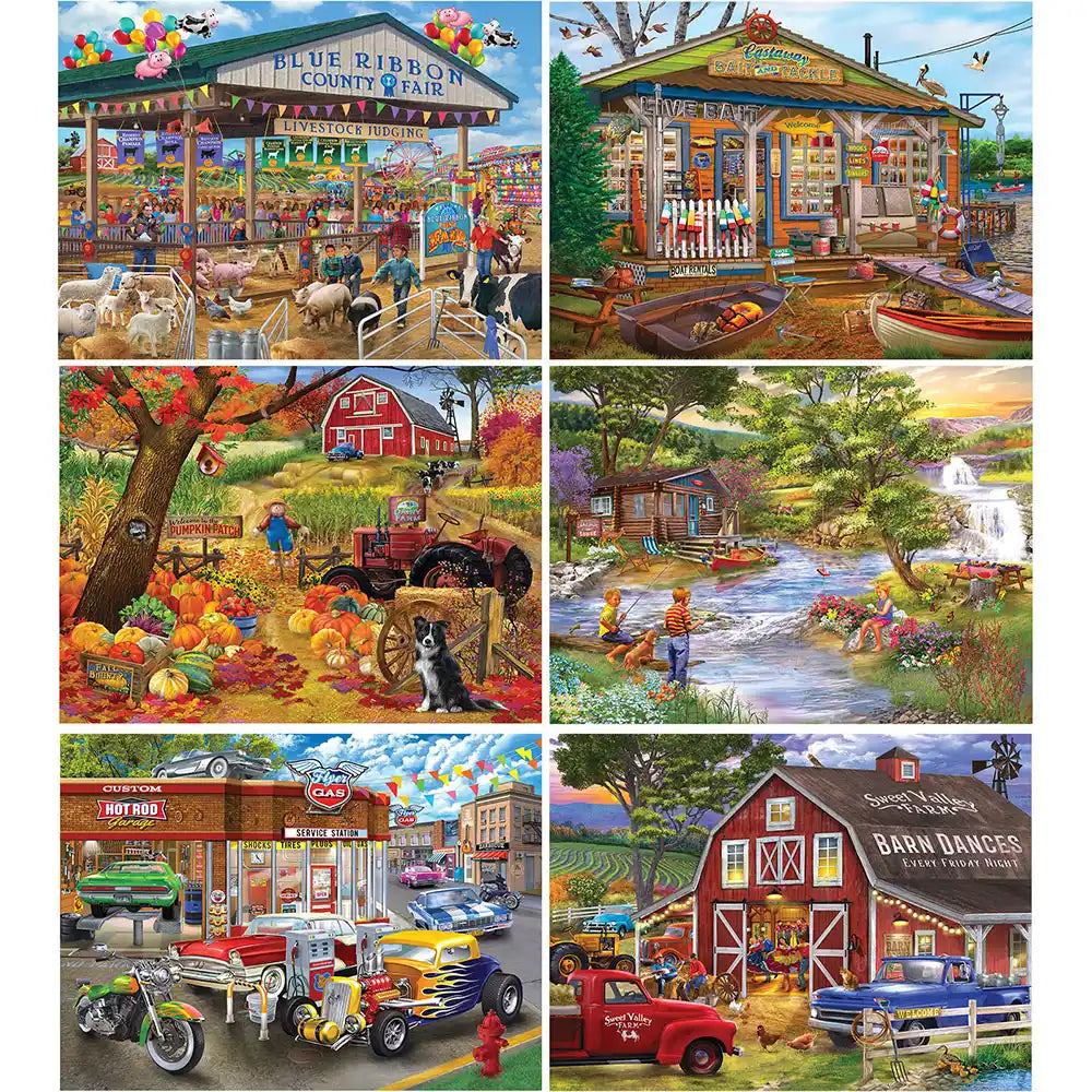 Set of 6 Bigelow Illustrations Jigsaw Puzzles