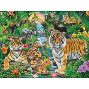 The Tiger Family In Jungle Jigsaw Puzzle