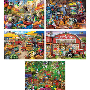 Set of 5 Seek Find 1000 Piece Jigsaw Puzzles