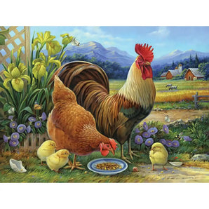 Amber Rooster and Family Jigsaw Puzzle