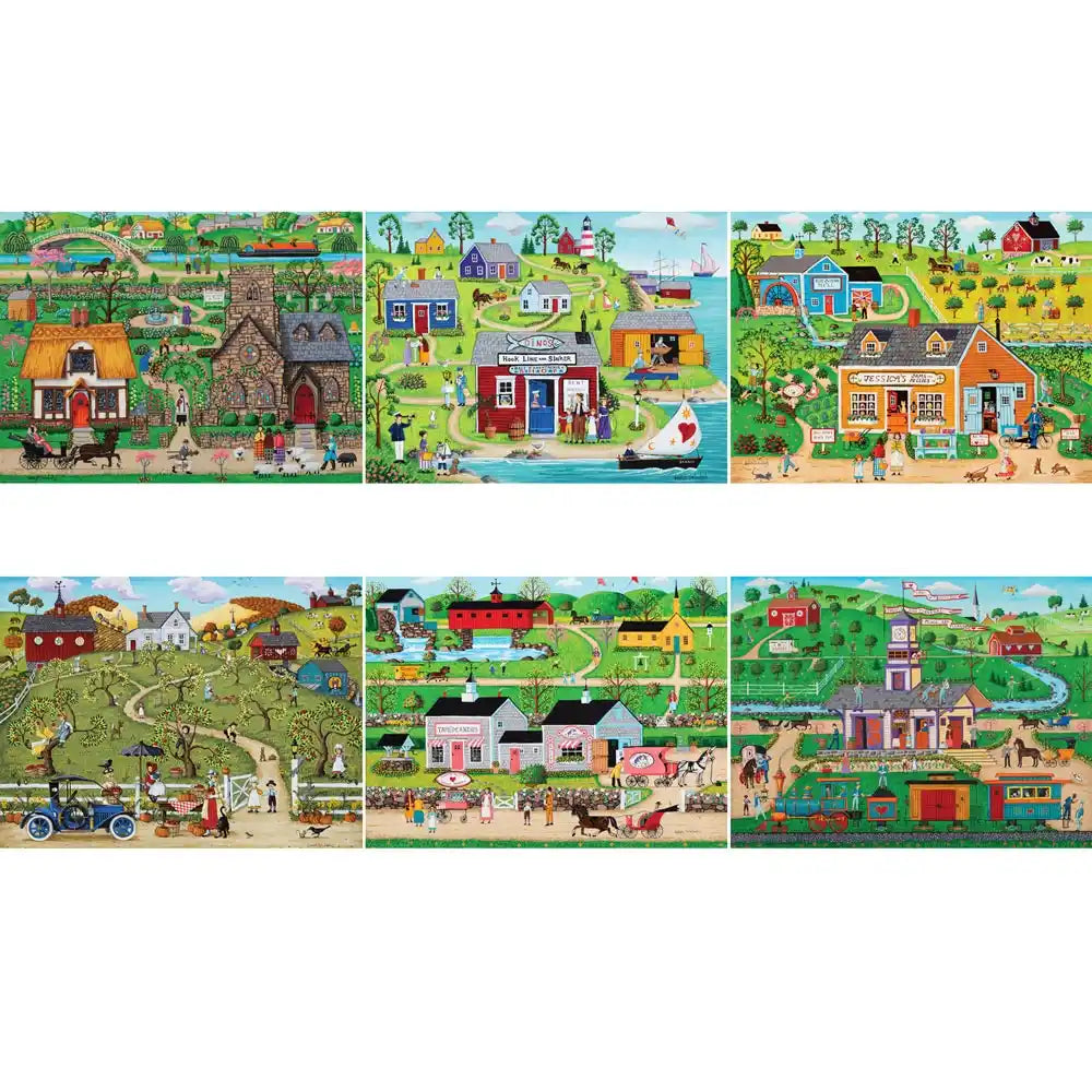 Set of 6 Joseph Holodook Jigsaw Puzzles Bits and Pieces Canada