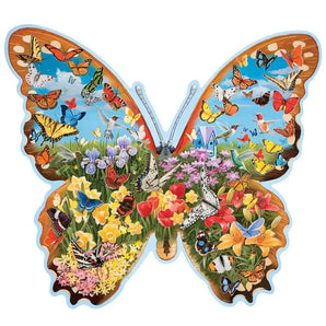 Hidden Butterfly Meadow Shaped Jigsaw Puzzle