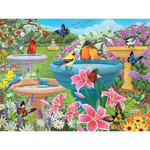 Birdbath Haven Jigsaw Puzzle