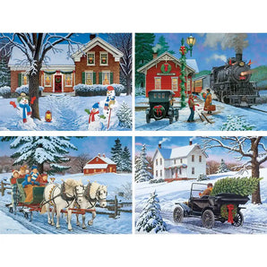 Set of 4 John Sloane Holiday Jigsaw Puzzles