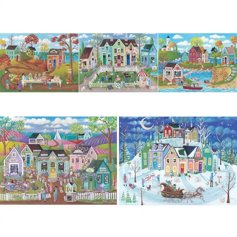 Set of 5 Kim Leo Jigsaw Puzzles