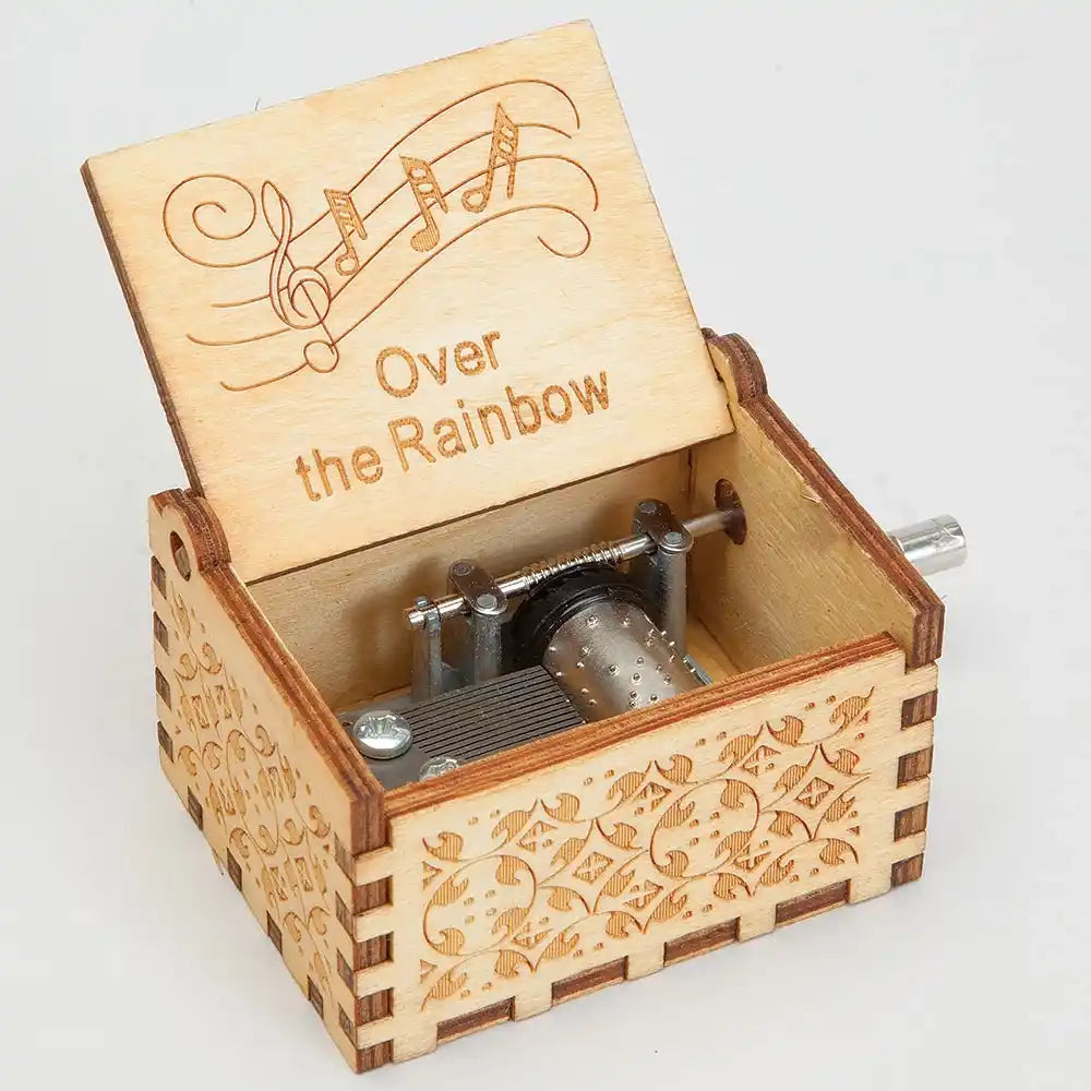 Engraved Wooden Music Box-Over the Rainbow | Bits and Pieces Canada