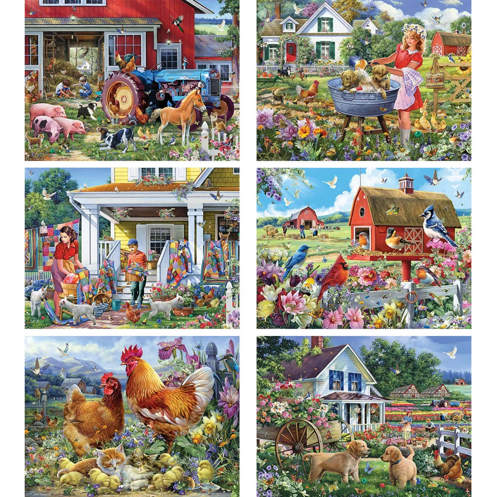 Set of 6 Oleg Gavrilov Jigsaw Puzzles