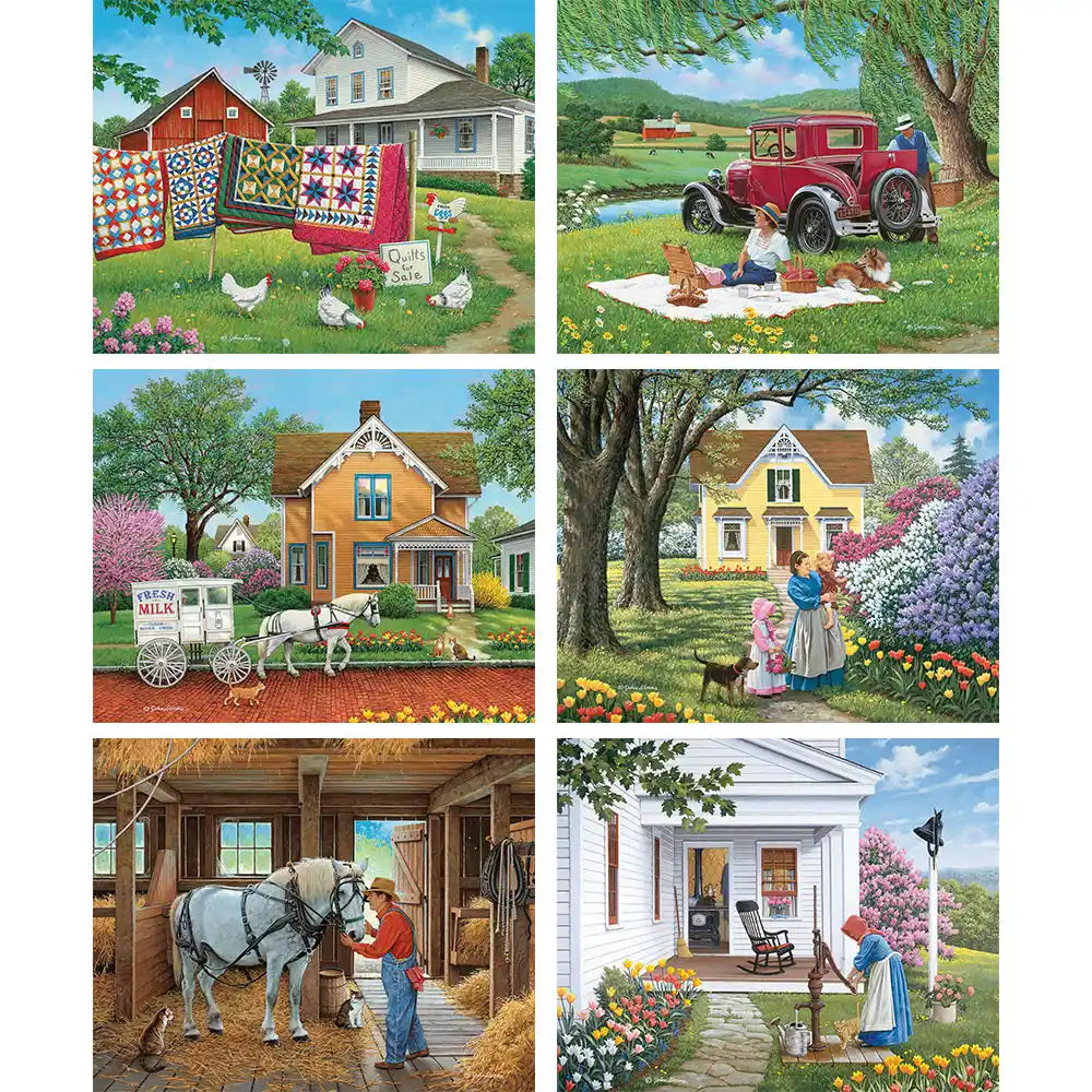 Set of 6 John Sloane Jigsaw Puzzles