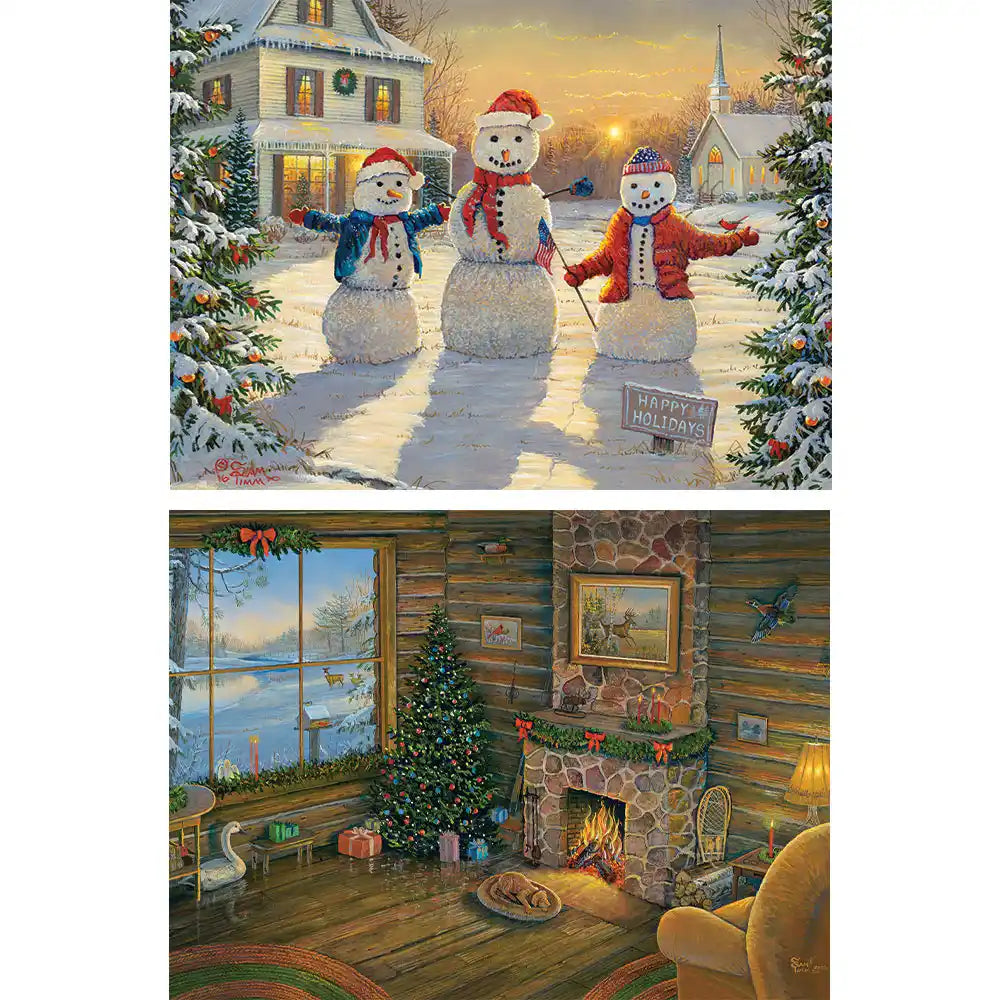 Set of 2: Sam Timm Christmas 1000 Piece Jigsaw Puzzles | Bits and ...