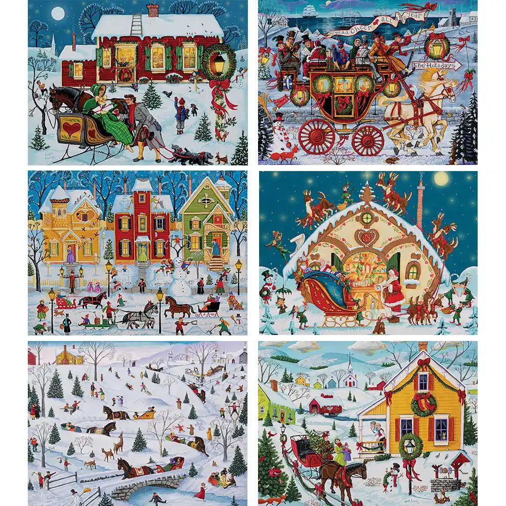 Set of 6 Joseph Holodook Jigsaw Puzzles