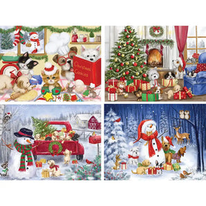 Set of 4 Makiko Holiday Jigsaw Puzzles