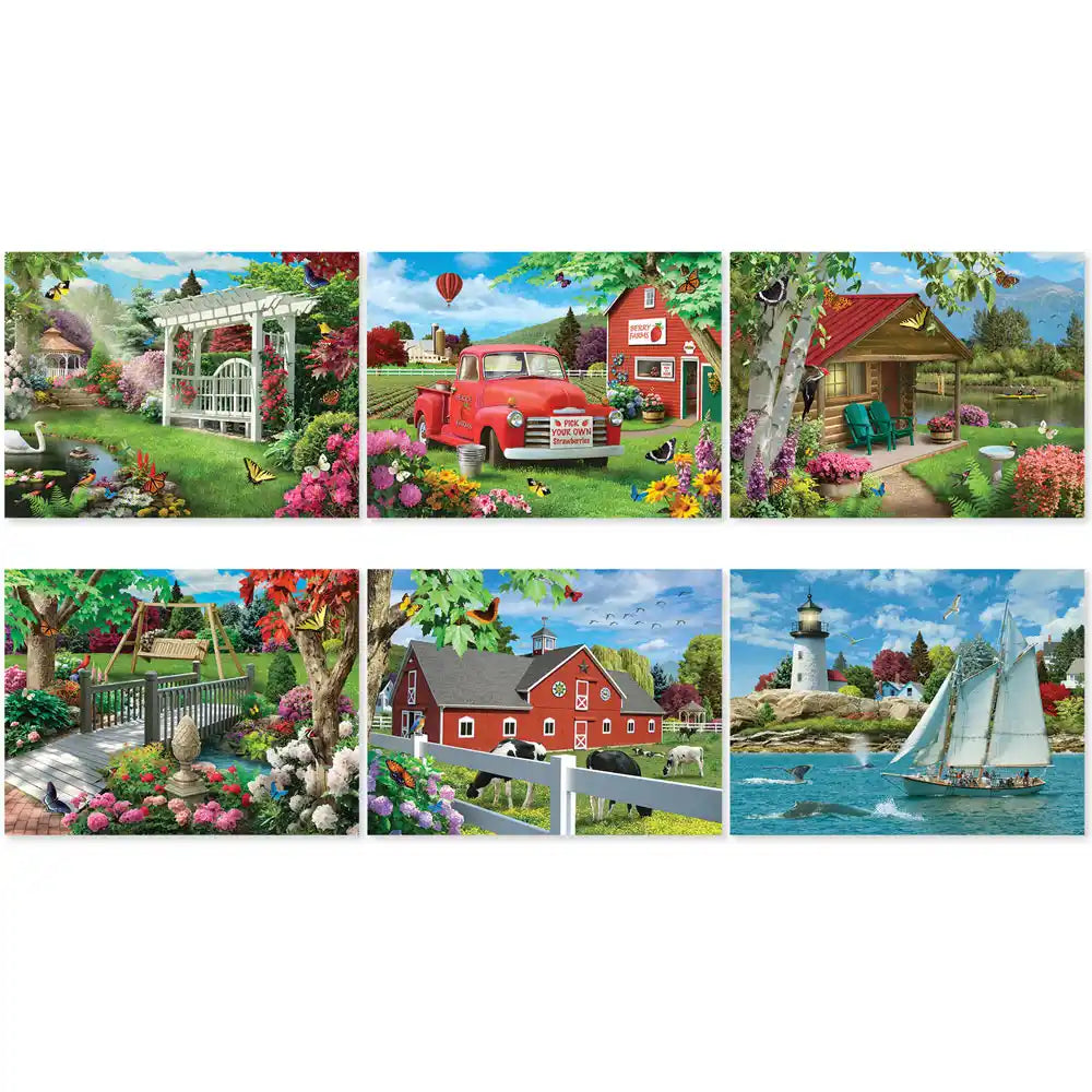 Set of 6 Alan Giana Jigsaw Puzzles