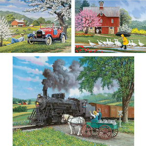 Set of 3 John Sloane Jigsaw Puzzles