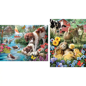 Set of 2 Larry Jones 500 Piece Jigsaw Puzzles