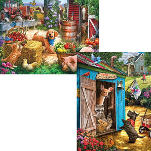 Set of 2 Larry Jones 500 Piece Jigsaw Puzzles