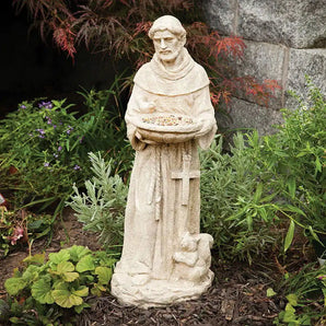 St Francis Bird Feeder Garden Statue