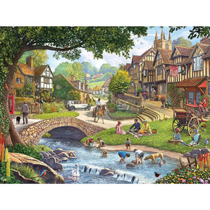 Summer Village Stream 500 Piece Jigsaw Puzzle