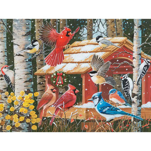 First Snow at the Feeder Jigsaw Puzzle