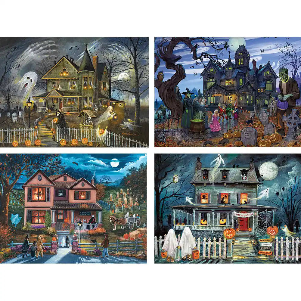 Set of 4 Halloween Jigsaw Puzzles