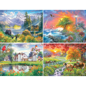 Set of 4 Abraham Hunter Jigsaw Puzzles