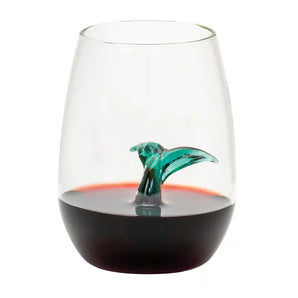 Whale Tail Stemless Wine Glass