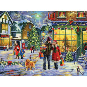 Christmas Eve In the Country Village Jigsaw Puzzle