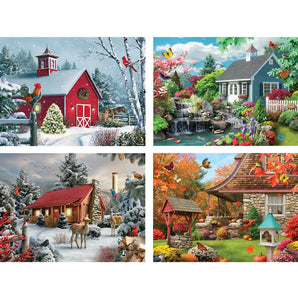 Set of 4  Alan Giana Jigsaw Puzzles