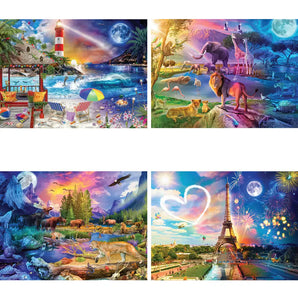 Set of 4: Day to Night by Lars Stewart Jigsaw Puzzles