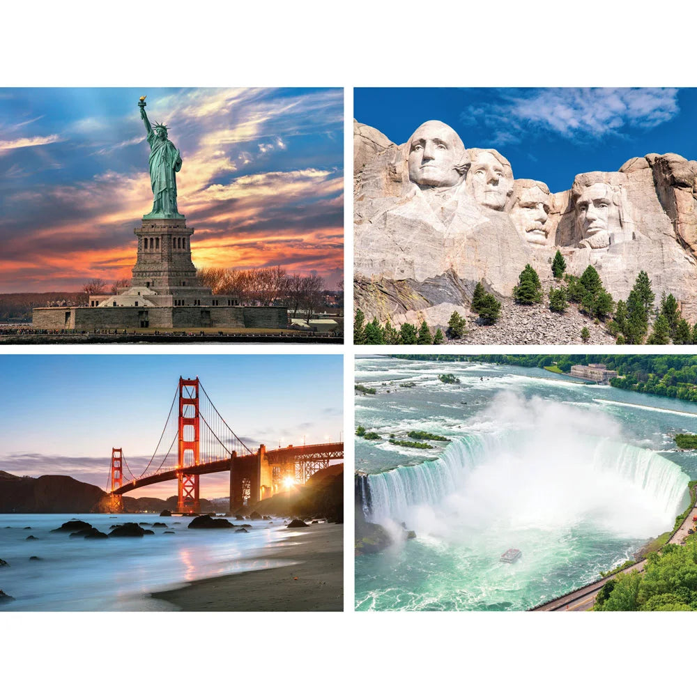 Set of 4 : National Landmarks Jigsaw Puzzles