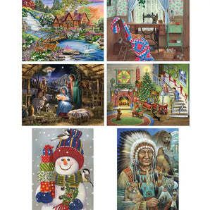 Set of 6  Best Selling Artists Puzzles Holiday Catalog