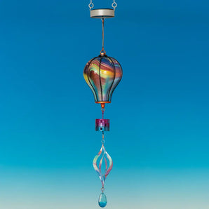 Solar Glass Hot Air Balloon Hanging Spin