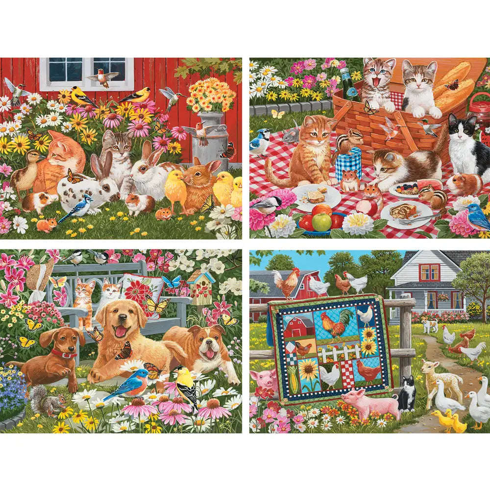 Set of 4 : William Vanderdasson Spring Jigsaw Puzzles