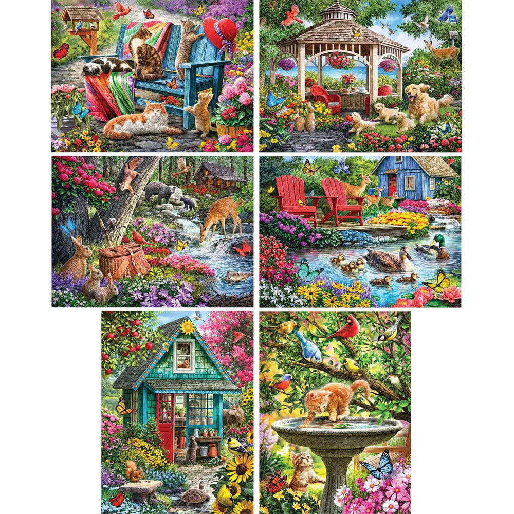 Set of 6: Garden Friends  Jigwas Puzzles by Larry Jones