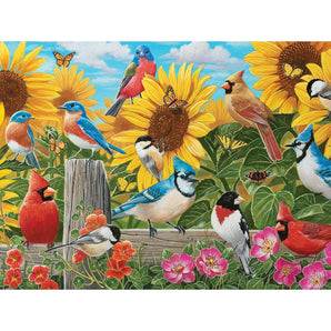 Feathered Friends And Sunflowers Jigsaw Puzzle