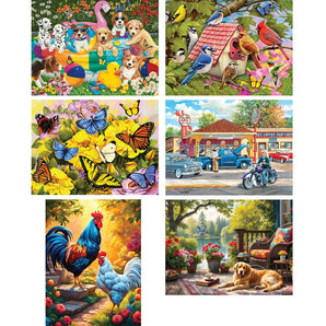 Set of 6 Natures Charm Jigsaw Puzzles