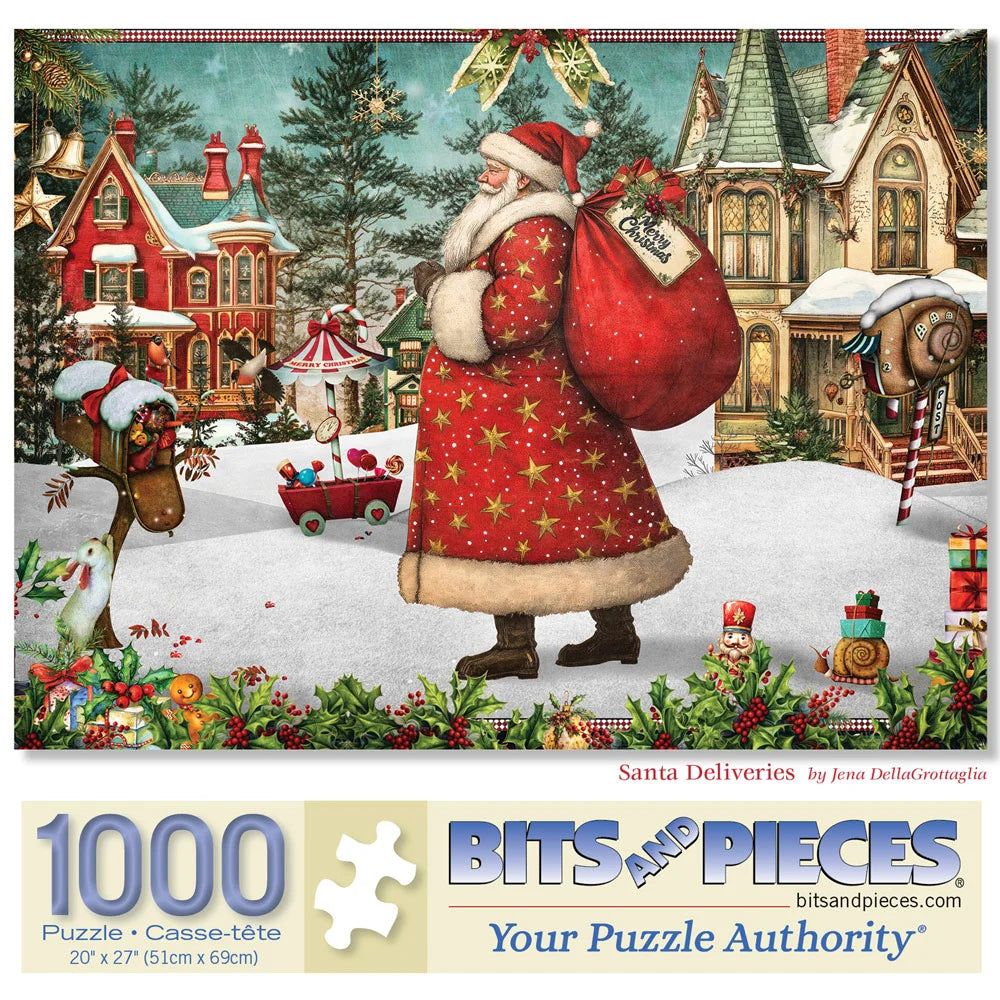 Puzzle 1000 Piezas Calle De Navidad Bart Slyp - Puzzle Difícil Adultos, Tema Festivo, 66x50 Cm