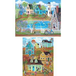 Set of 2 Kim Leo 1000 Large Piece Jigsaw Puzzles