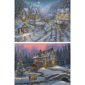 Set of 2 Peaceful Christmas Evenings Jigsaw Puzzles by Robert Finale